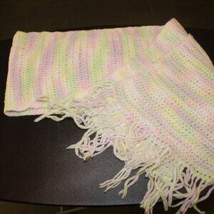Vintage Hand Knit Pastel Scarf